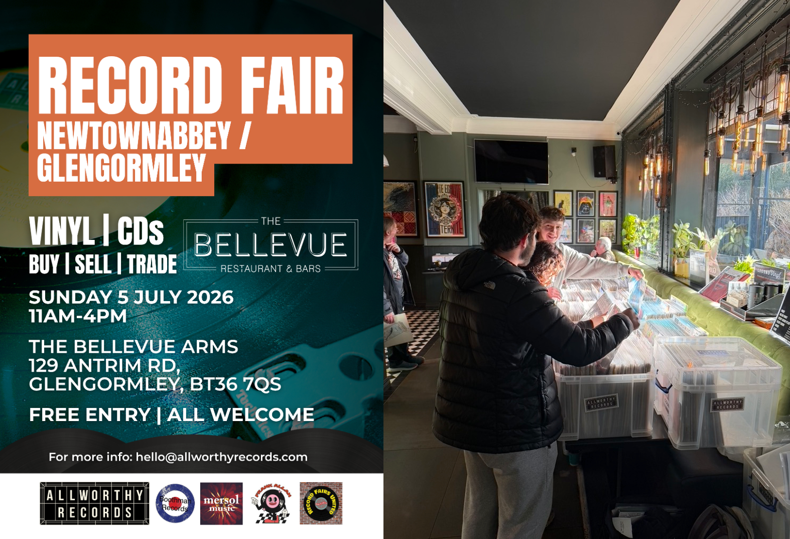 Allworthy Records returns to the Bellevue Arms – Sunday 5 July 2026