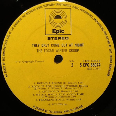 The Edgar Winter Group : They Only Come Out At Night (LP, Album, Sin)