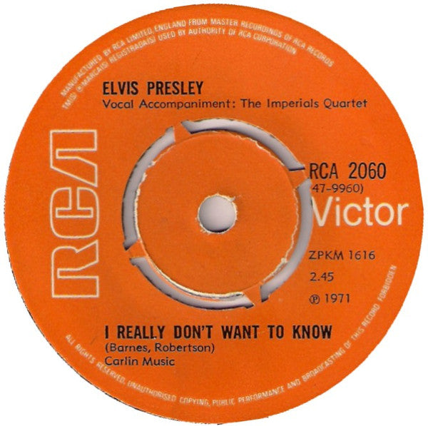 Elvis Presley : There Goes My Everything (7", Single, Pus)