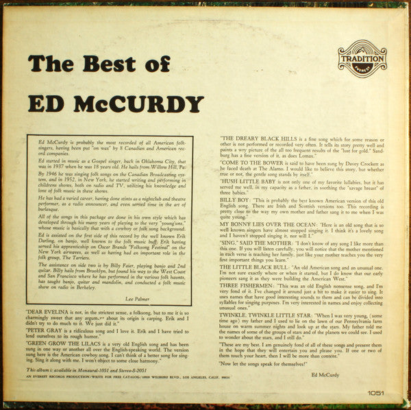 Ed McCurdy : The Best Of Ed McCurdy (LP, Comp, Mono)