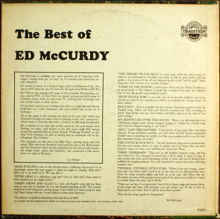 Ed McCurdy : The Best Of Ed McCurdy (LP, Comp, Mono)