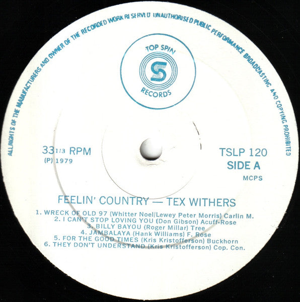 Tex Withers : Feelin' Country (LP, Album)
