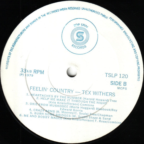 Tex Withers : Feelin' Country (LP, Album)
