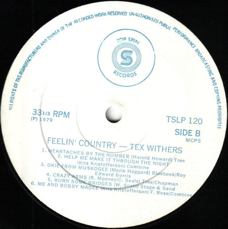 Tex Withers : Feelin' Country (LP, Album)