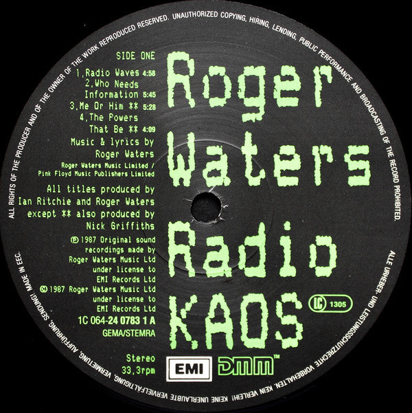 Roger Waters : Radio K.A.O.S. (LP, Album)
