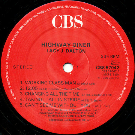 Lacy J. Dalton : Highway Diner (LP, Album)