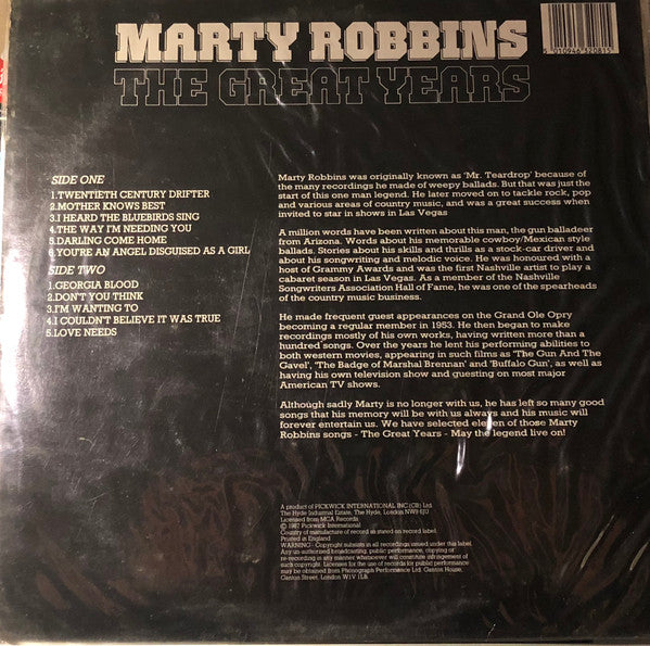 Marty Robbins : The Great Years (LP)