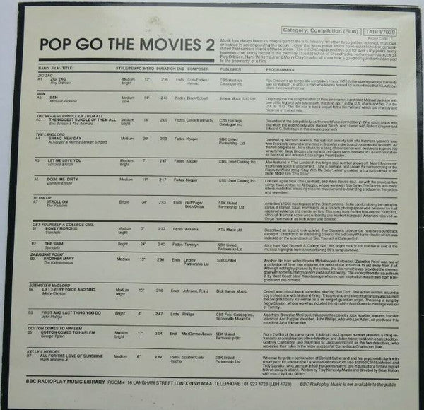Various : Pop Go The Movies 2 (LP, Comp)