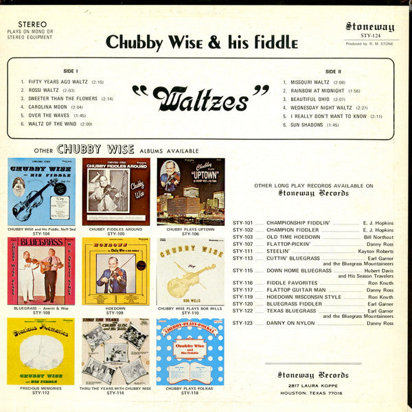 Chubby Wise : Waltzes (LP, Album)