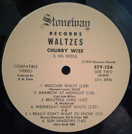 Chubby Wise : Waltzes (LP, Album)
