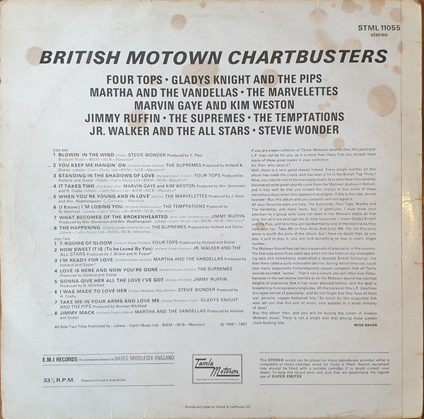 Various : British Motown Chartbusters (LP, Comp, RP)