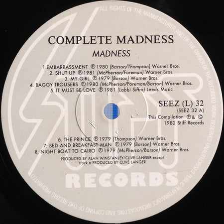 Madness : Complete Madness (LP, Comp)