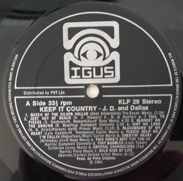 JD & Dallas : Keep It Country (LP)