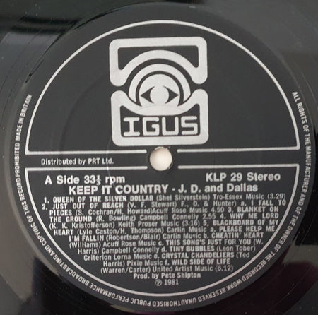 JD & Dallas : Keep It Country (LP)
