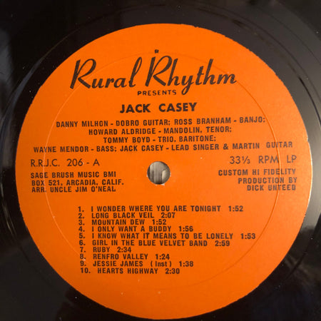 Jack Casey : Rural Rhythm Presents Jack Casey (LP, Album)