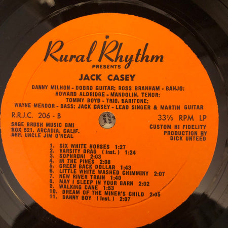 Jack Casey : Rural Rhythm Presents Jack Casey (LP, Album)
