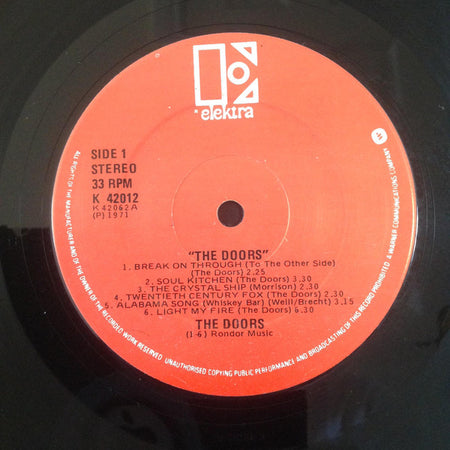 The Doors : The Doors (LP, Album, RE, Red)