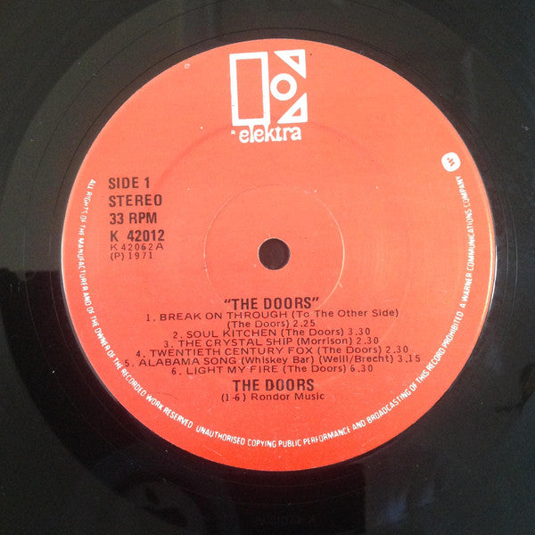 The Doors : The Doors (LP, Album, RE, Red)