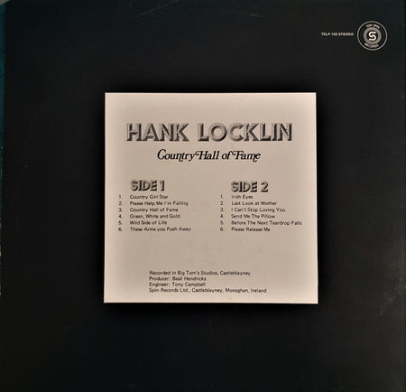 Hank Locklin : Country Hall Of Fame (LP, Album)