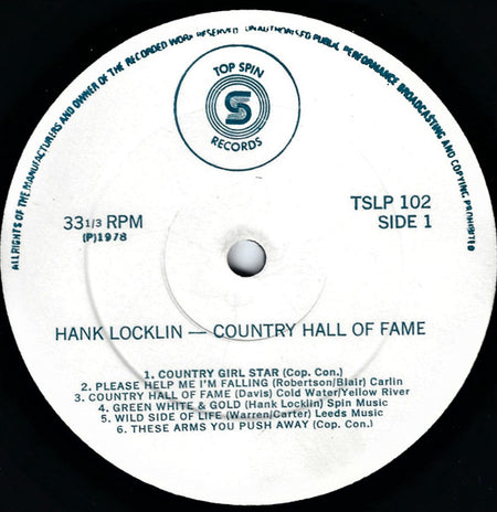 Hank Locklin : Country Hall Of Fame (LP, Album)