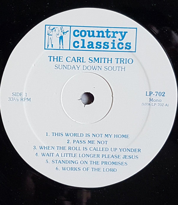 Carl Smith Trio : Sunday Down South  (LP, Mono, Ltd)