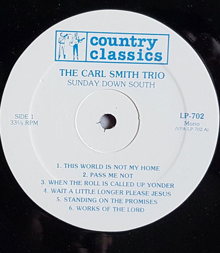 Carl Smith Trio : Sunday Down South  (LP, Mono, Ltd)