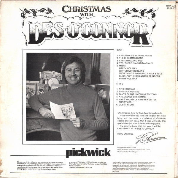 Des O'Connor : Christmas With Des O'Connor (LP, Album)