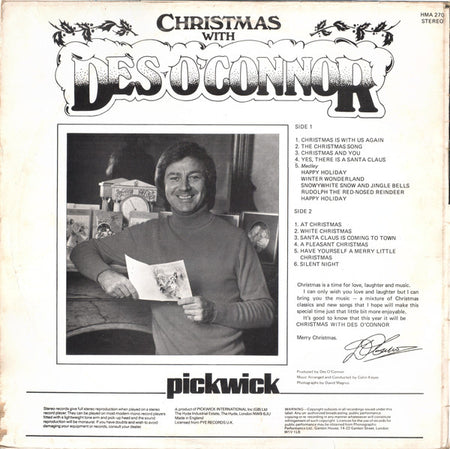 Des O'Connor : Christmas With Des O'Connor (LP, Album)