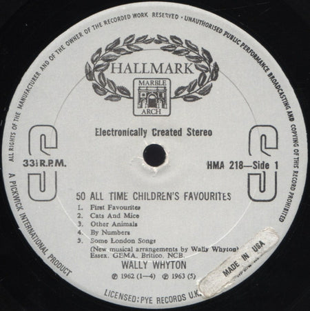 Wally Whyton : 50 All-Time Children's Favourites (LP)