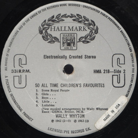 Wally Whyton : 50 All-Time Children's Favourites (LP)