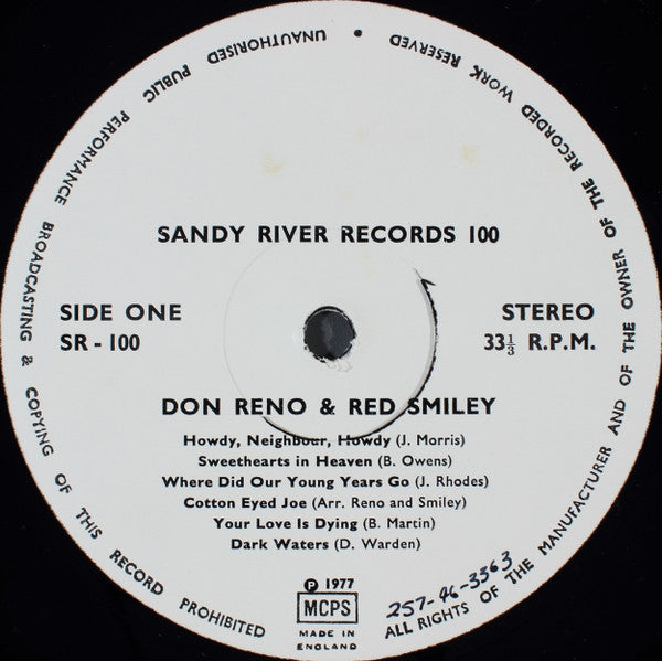 Reno And Smiley : Don Reno & Red Smiley (LP, Comp, Ltd)