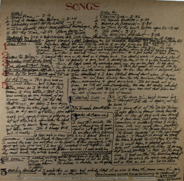 Mason Williams : Hand Made (LP, Album, Ter)