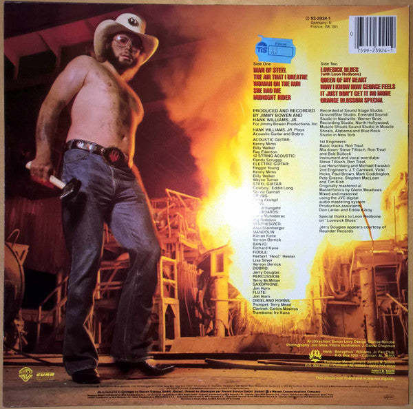Hank Williams Jr. : Man Of Steel (LP, Album)