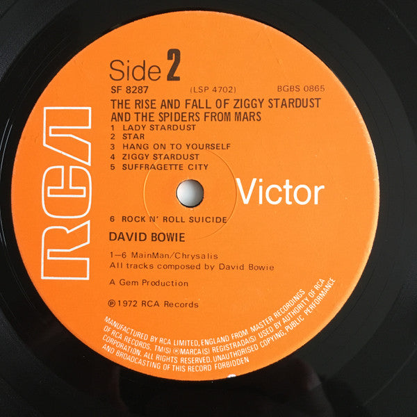 David Bowie : The Rise And Fall Of Ziggy Stardust And The Spiders From Mars (LP, Album, RE)