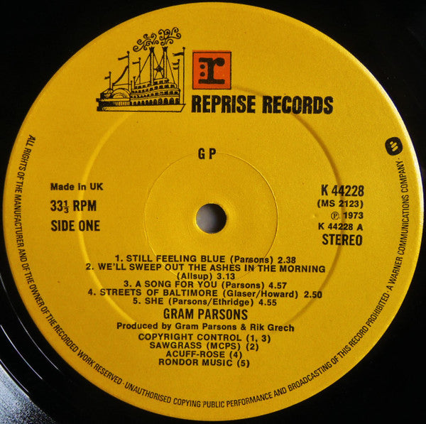 Gram Parsons : GP (LP, Album, RP, Gat)