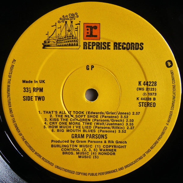 Gram Parsons : GP (LP, Album, RP, Gat)