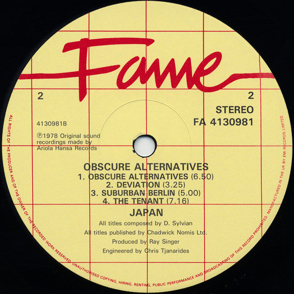 Japan : Obscure Alternatives (LP, Album, RE)