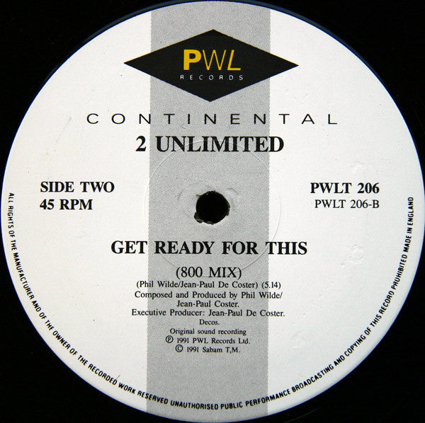 2 Unlimited : Get Ready For This (12", Single)