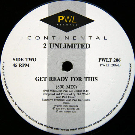 2 Unlimited : Get Ready For This (12", Single)