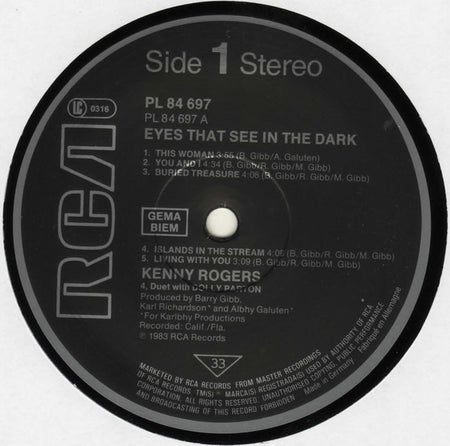 Kenny Rogers : Eyes That See In The Dark (LP, Album)