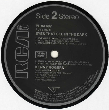 Kenny Rogers : Eyes That See In The Dark (LP, Album)