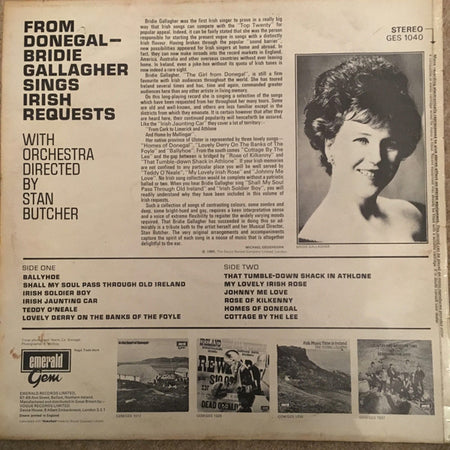 Bridie Gallagher : From Donegal - Bridie Gallagher Sings Irish Requests (LP, Album)