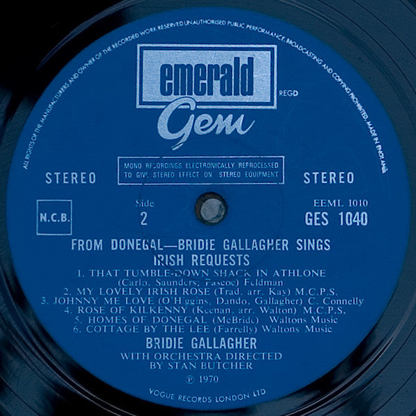 Bridie Gallagher : From Donegal - Bridie Gallagher Sings Irish Requests (LP, Album)
