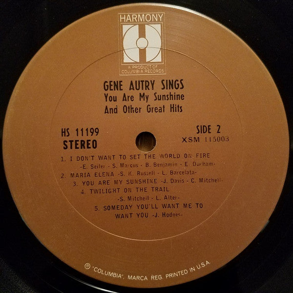 Gene Autry : You Are  My Sunshine And Other Great Hits (LP, Comp)