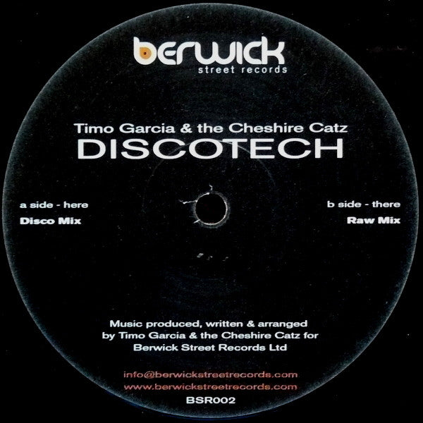 Timo Garcia & Cheshire Catz : Discotech (12")