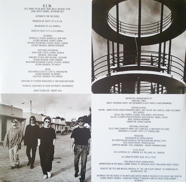 R.E.M. : Automatic For The People (LP, Album, RE, RM, 25t)