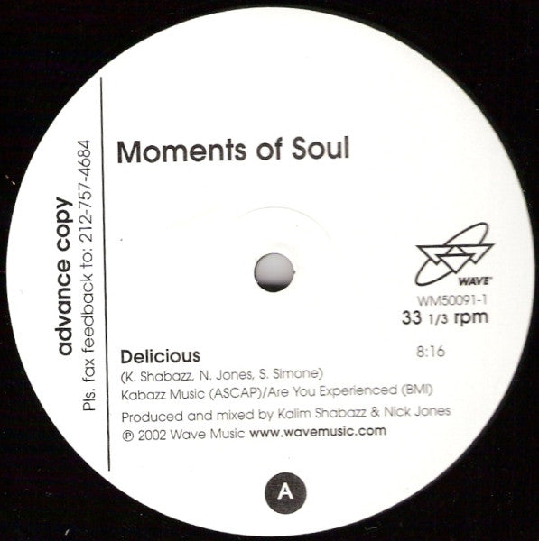 Moments Of Soul : Delicious (12", Promo)