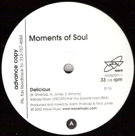 Moments Of Soul : Delicious (12", Promo)