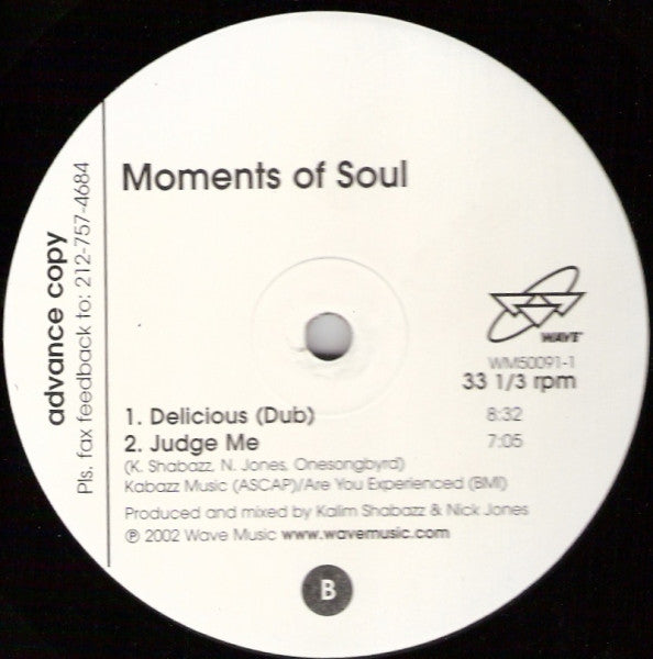 Moments Of Soul : Delicious (12", Promo)