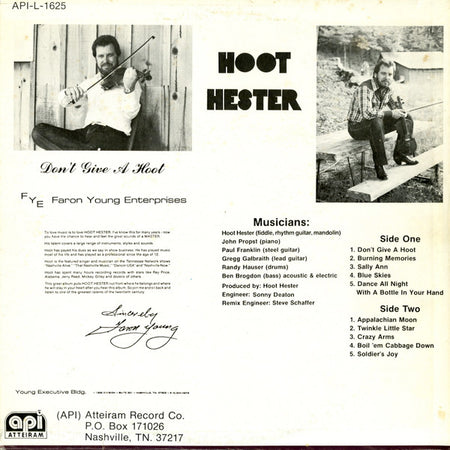 Hoot Hester : Don't Give A Hoot (LP, Album)